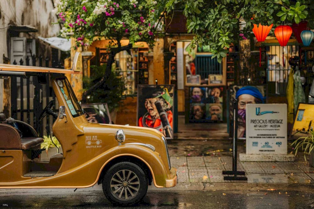 Start your journey to explore Vietnam's cultural heritage at Precious Heritage Art Gallery Museum by motorbike, taxi and bicycle